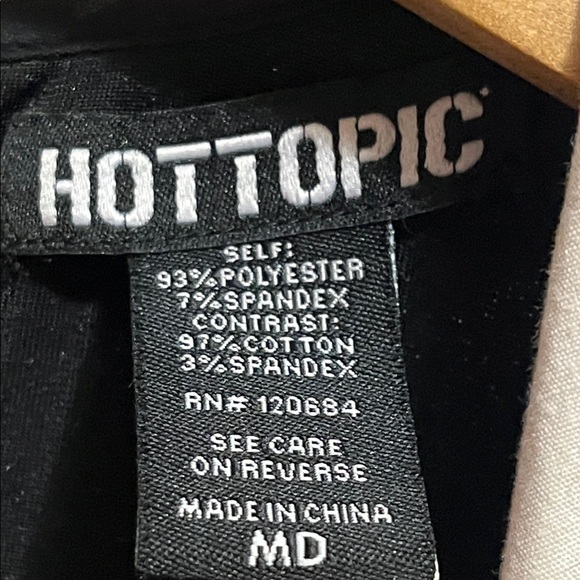 HOT TOPIC Black Velvet Dress with White Collar MD Women - Picture 8 of 9